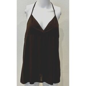 Gap Women Y2K Brown Babydoll Halter Top Size M Retro Festival Minimalist Boho
